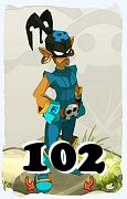 Um personagem do jogo Dofus, Roublard-Ar, de nivel 102