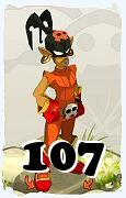 Un personnage du jeu Dofus, Roublard-Air, au niveau 107