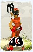 Un personnage du jeu Dofus, Roublard-Air, au niveau 43