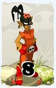 Um personagem do jogo Dofus, Roublard-Ar, de nivel 8