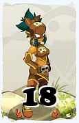 Un personaje del juego Dofus, Sadida-Aire, de nivel 18