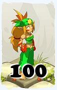 Un personaje del juego Dofus, Sacrógrito-Aire, de nivel 100