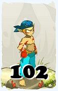 Um personagem do jogo Dofus, Sacrier-Ar, de nivel 102