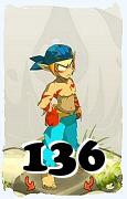 Um personagem do jogo Dofus, Sacrier-Ar, de nivel 136