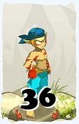 Um personagem do jogo Dofus, Sacrier-Ar, de nivel 36