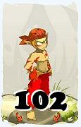 Um personagem do jogo Dofus, Sacrier-Ar, de nivel 102