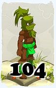 Um personagem do jogo Dofus, Sadida-Ar, de nivel 104