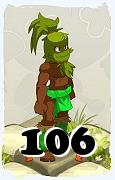 Un personaje del juego Dofus, Sadida-Aire, de nivel 106