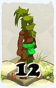 Un personaje del juego Dofus, Sadida-Aire, de nivel 12