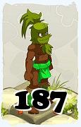 Un personaje del juego Dofus, Sadida-Aire, de nivel 187