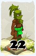 Un personaje del juego Dofus, Sadida-Aire, de nivel 22