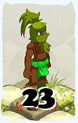 Un personaje del juego Dofus, Sadida-Aire, de nivel 23