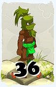 Un personaje del juego Dofus, Feca-Aire, de nivel 36