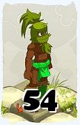 Un personaje del juego Dofus, Sadida-Aire, de nivel 54