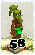 Un personaje del juego Dofus, Sadida-Aire, de nivel 58