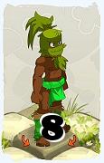 Un personaje del juego Dofus, Sadida-Aire, de nivel 8