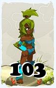 Um personagem do jogo Dofus, Sadida-Ar, de nivel 103