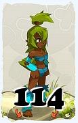 Un personaje del juego Dofus, Sadida-Aire, de nivel 114