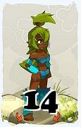 Un personnage du jeu Dofus, Sadida-Air, au niveau 14