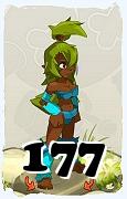 Un personaje del juego Dofus, Sadida-Aire, de nivel 177