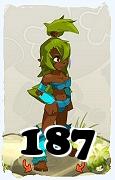 Un personaje del juego Dofus, Sadida-Aire, de nivel 187