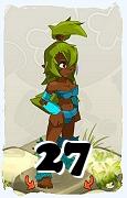 Un personaje del juego Dofus, Sadida-Aire, de nivel 27