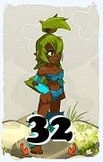 Un personaje del juego Dofus, Sadida-Aire, de nivel 32