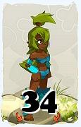 Un personaje del juego Dofus, Sadida-Aire, de nivel 34