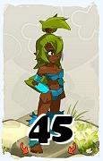 Un personaje del juego Dofus, Sadida-Aire, de nivel 45