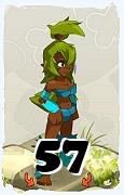 Un personaje del juego Dofus, Sadida-Aire, de nivel 57