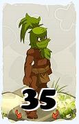 Un personaje del juego Dofus, Sadida-Aire, de nivel 35