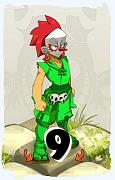 Um personagem do jogo Dofus, Cra-Ar, de nivel 9